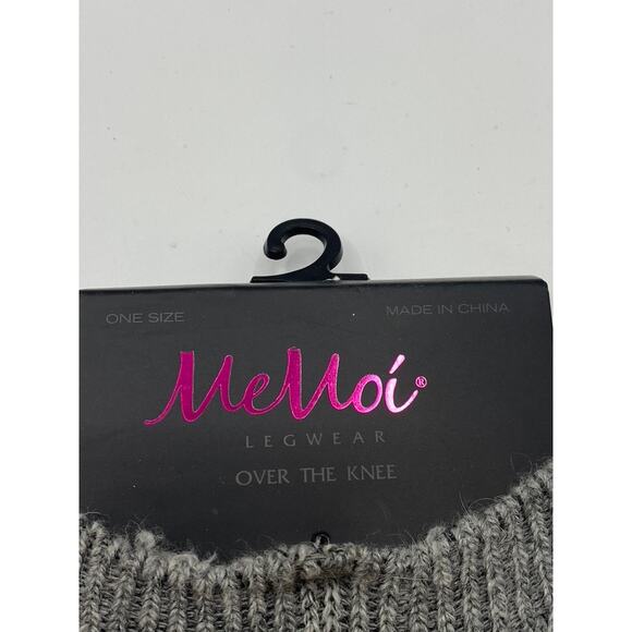 MEMOI Women's Black-Gray Colorblock Knit Scrunch Over The Knee Socks SZ OS - Picture 7 of 8